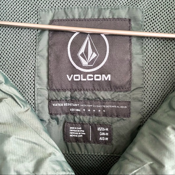 Volcom Water Resistant 600 MM Windbreaker Quarter Zip Outdoor Jacket Green Blue - Picture 6 of 8